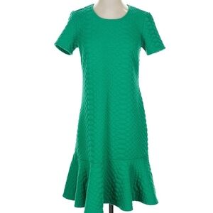 Sharagano Emerald Textured Midi Dress- SIZE 14.